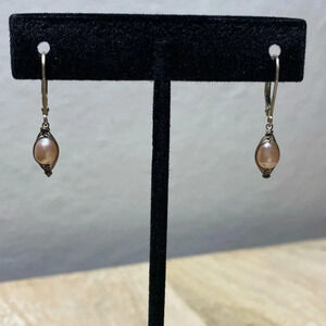 Pink freshwater Pearl drop earrings